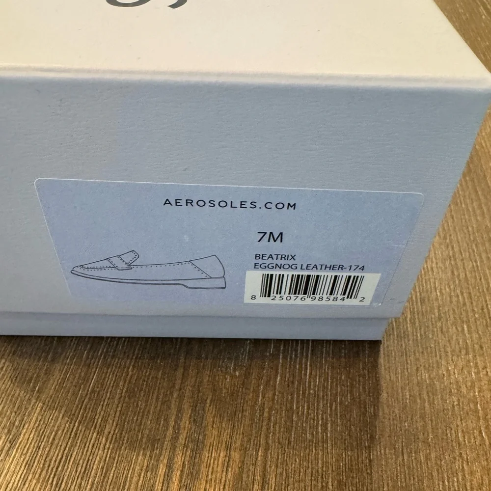 AEROSOLES Women's Studded Cream Loafers - Picture 3 of 3